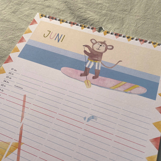 Familienkalender 2026 – Coole Tiere & ganz viel Platz für eure Termine