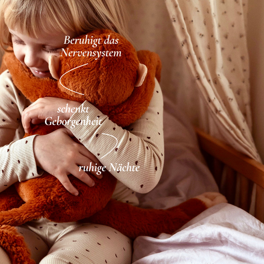 Gewichteter *Plüschaffe* mittelgroß 1,1 kg - verspielter Tröster