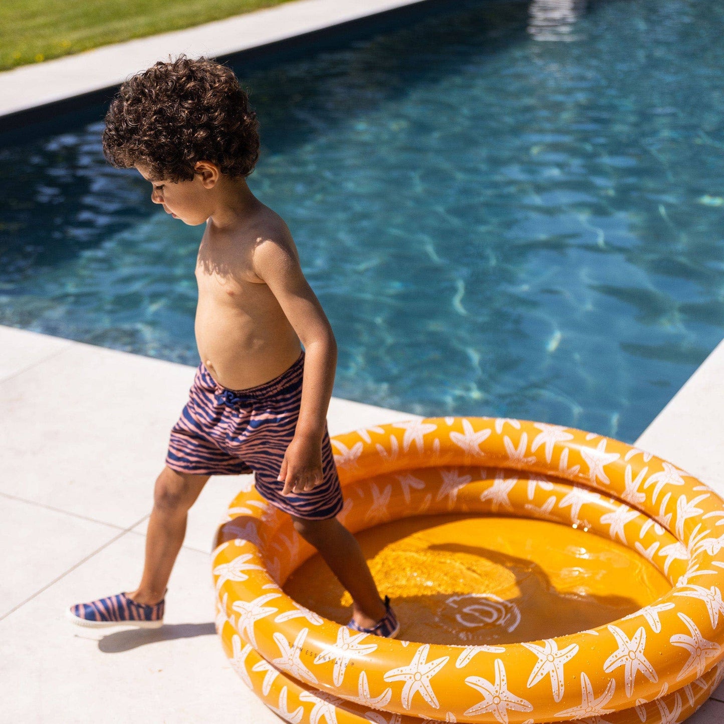 Pataugeoire enfant Ø95cm orange-marron SEASTARS