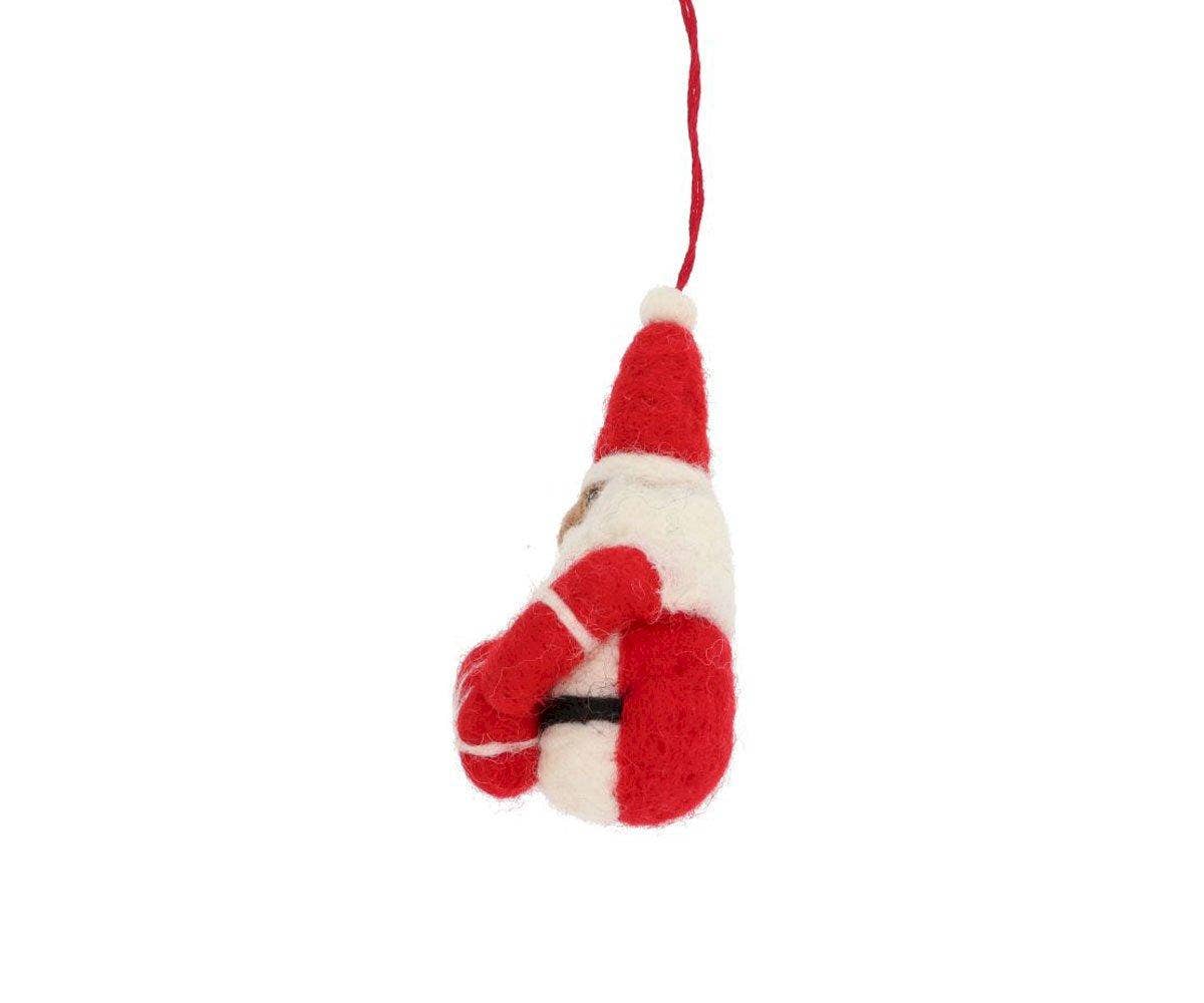 COMING SOON Weihnachtsschmuck Weihnachtsmann-Anhänger aus Schafwolle – handgefertigt
