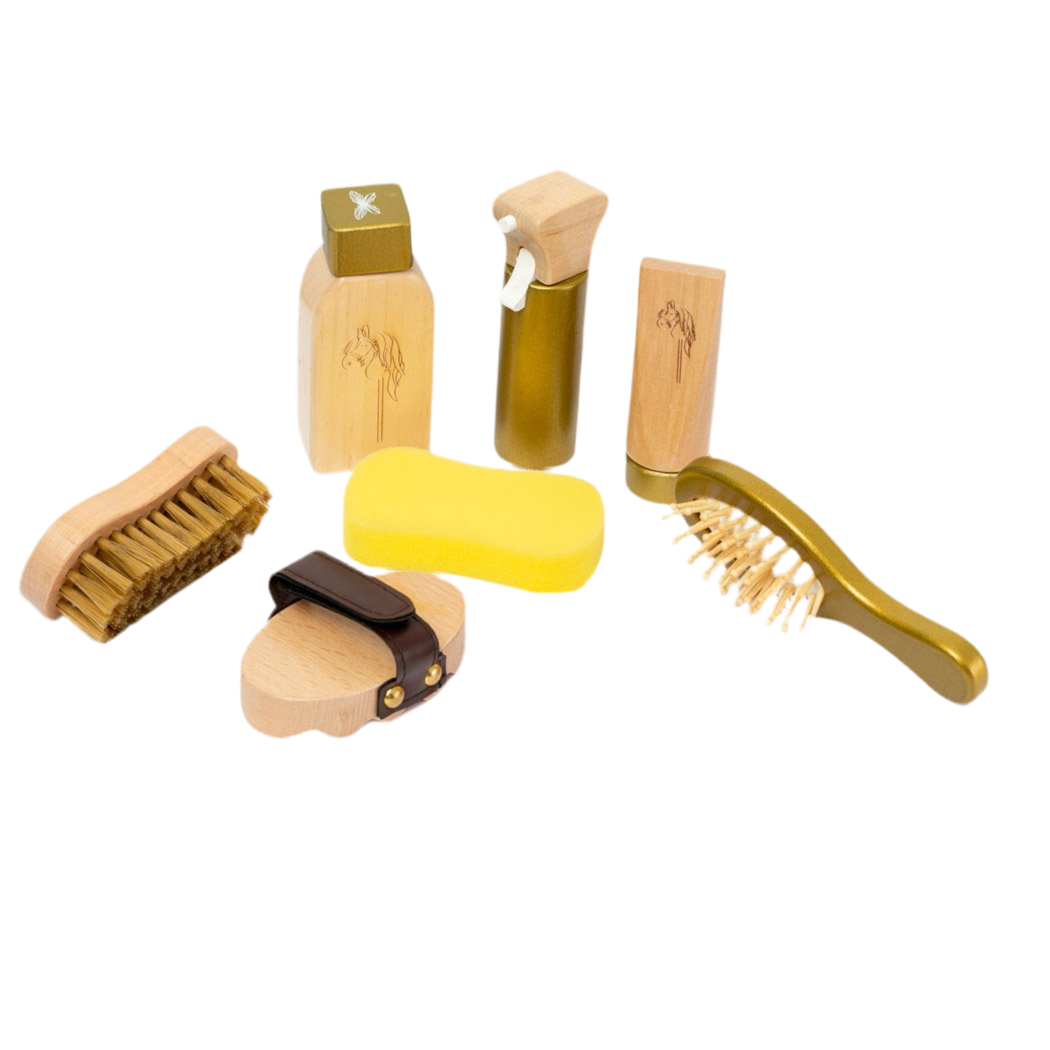 Coffret d'entretien pour cheval de bataille | Brosses, shampoing et brillance