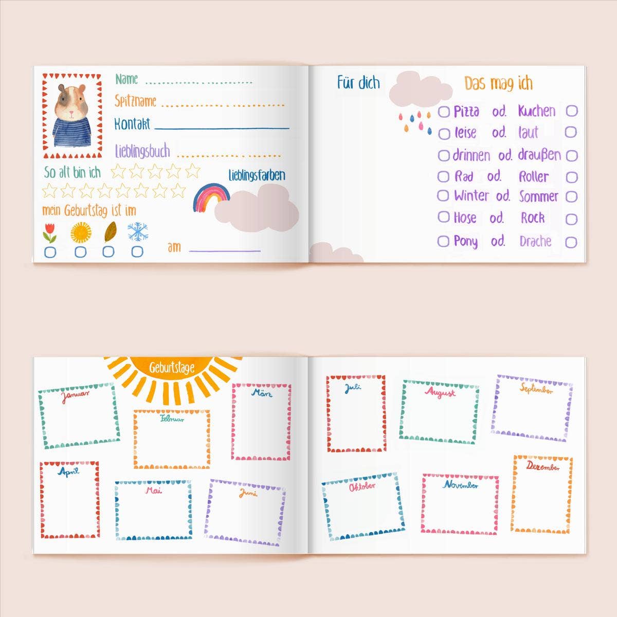Freundebuch Softcover TIERKINDER