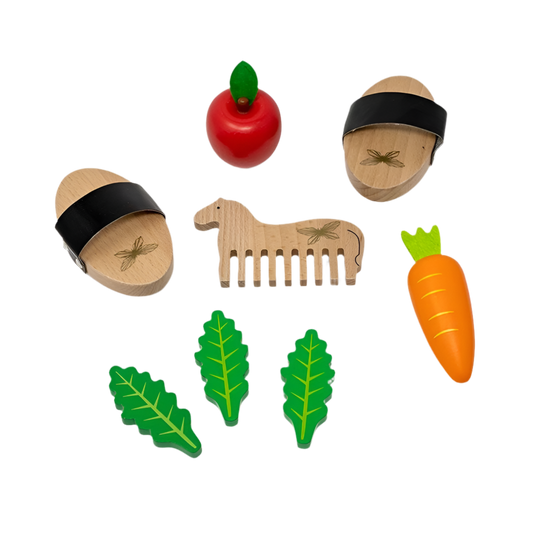 Zubehörset – Pflege & Fütterung für Steckenpferde