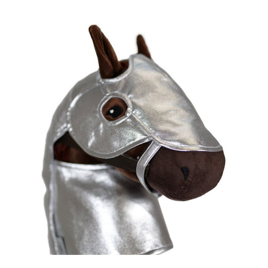 Realistische Ritter-Rüstung für dein Steckenpferd silber