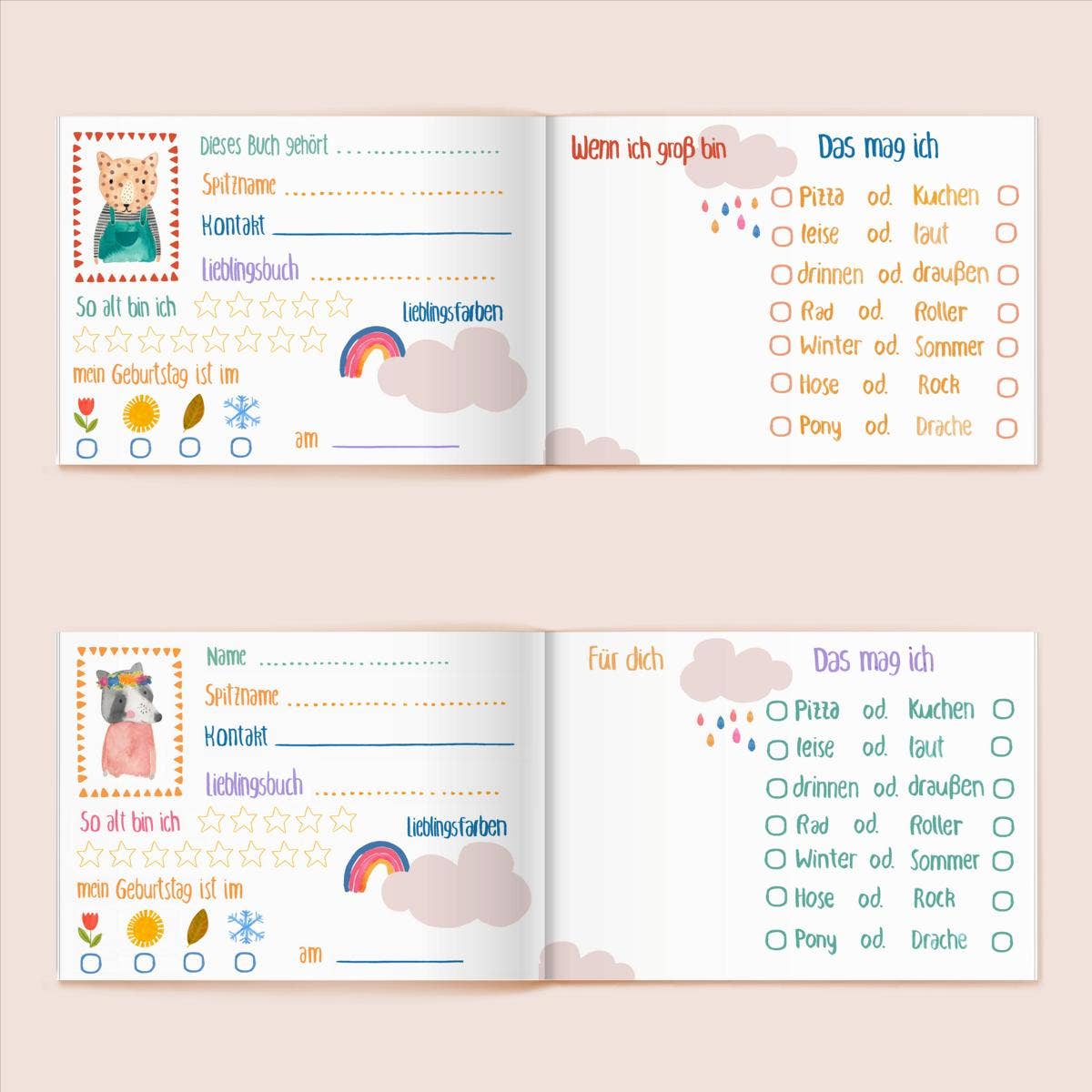 Freundebuch Softcover TIERKINDER
