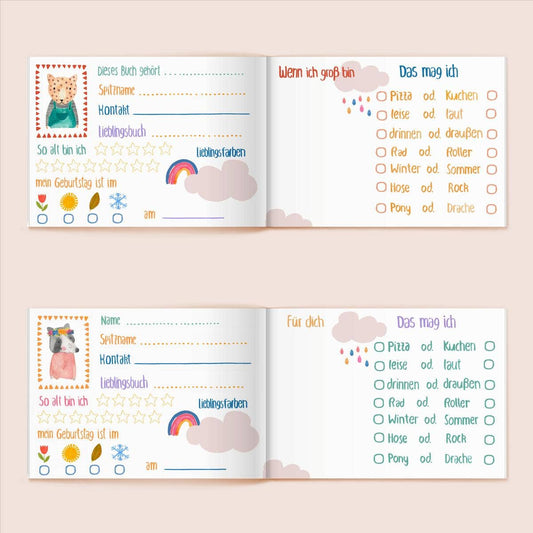 Freundebuch Softcover Tierkinder