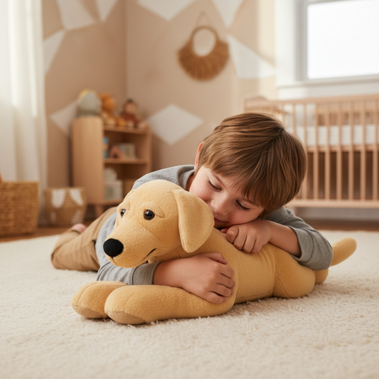 Gewichteter *Plüschhund* groß 2,2 kg – beruhigender Begleiter