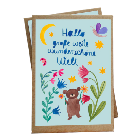 Baby Meilensteinkarten "Hallo Welt"