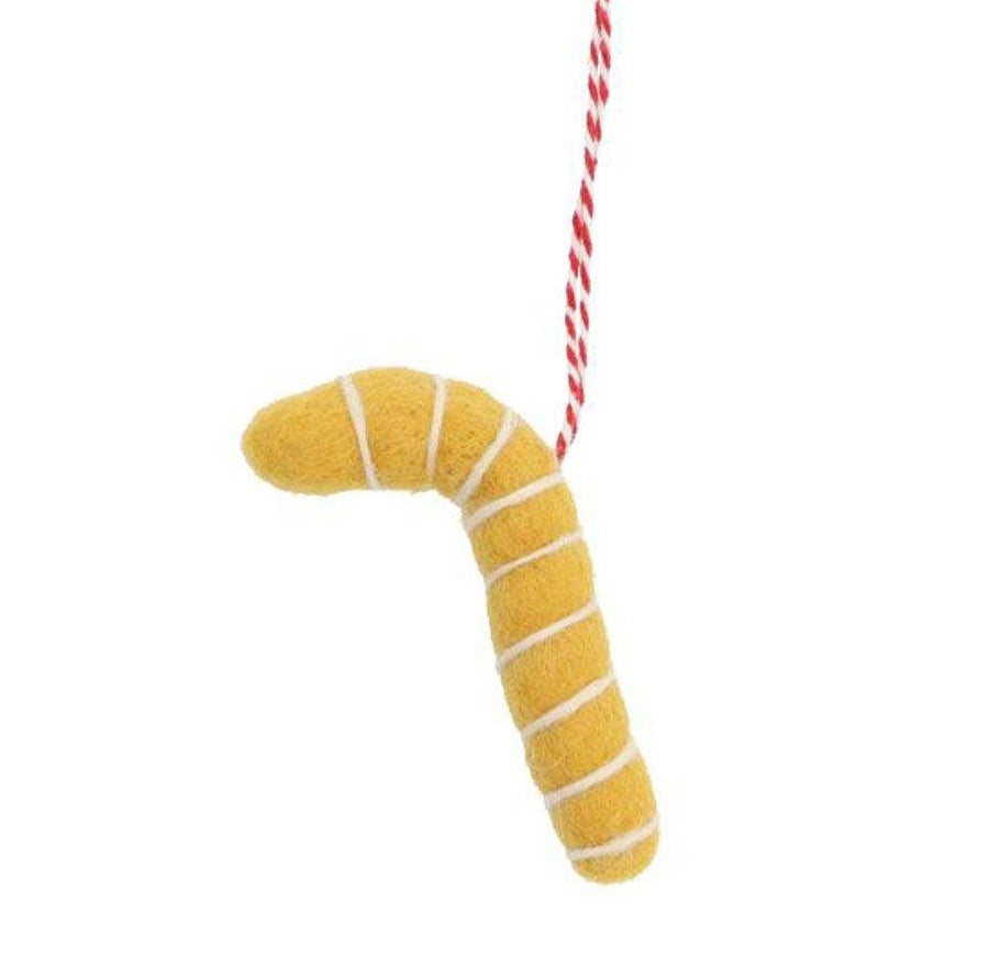 COMING SOON Weihnachtsschmuck Gelber Zuckerstangenornament