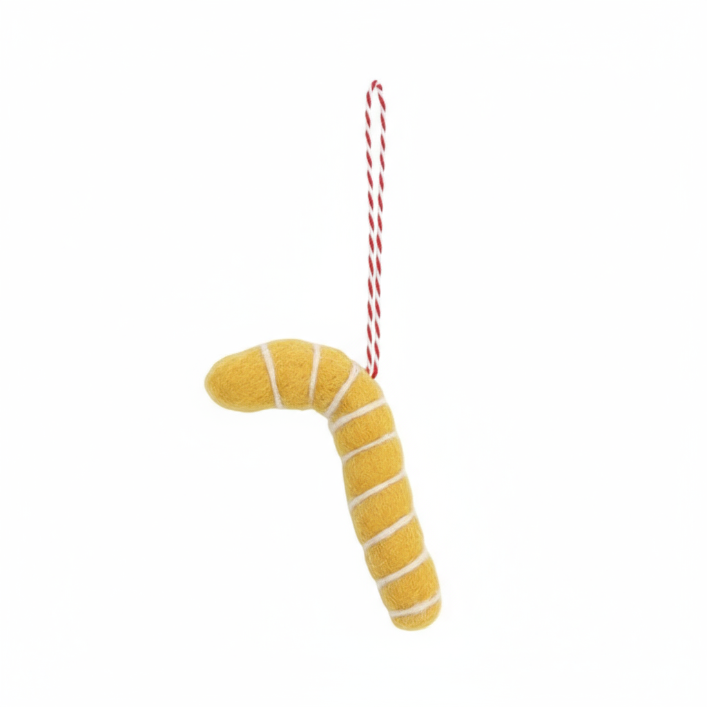 COMING SOON Weihnachtsschmuck Gelber Zuckerstangenornament