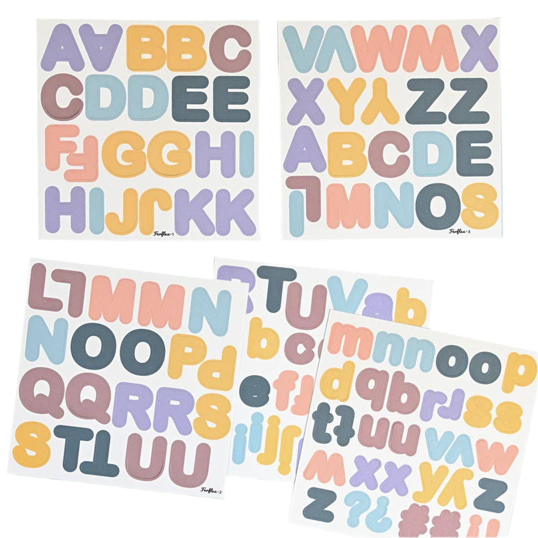 Magnetic letters set with 125 magnets PASTEL