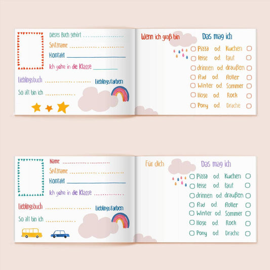 Freundebuch *Alle meine Schulfreunde* mit Giraffe, Maus & Hamster, Softcover