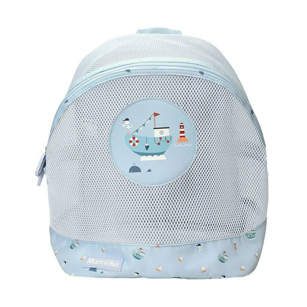 Kinder-Rucksack Antisand hellblau FISHING BOAT