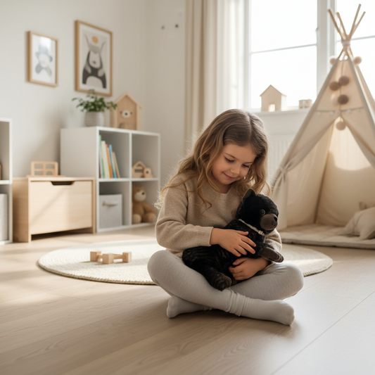 Gewichtete *Plüsch-Katze* mittelgroß 1,2 kg - gestreifter Kuschelfreund für Geborgenheit