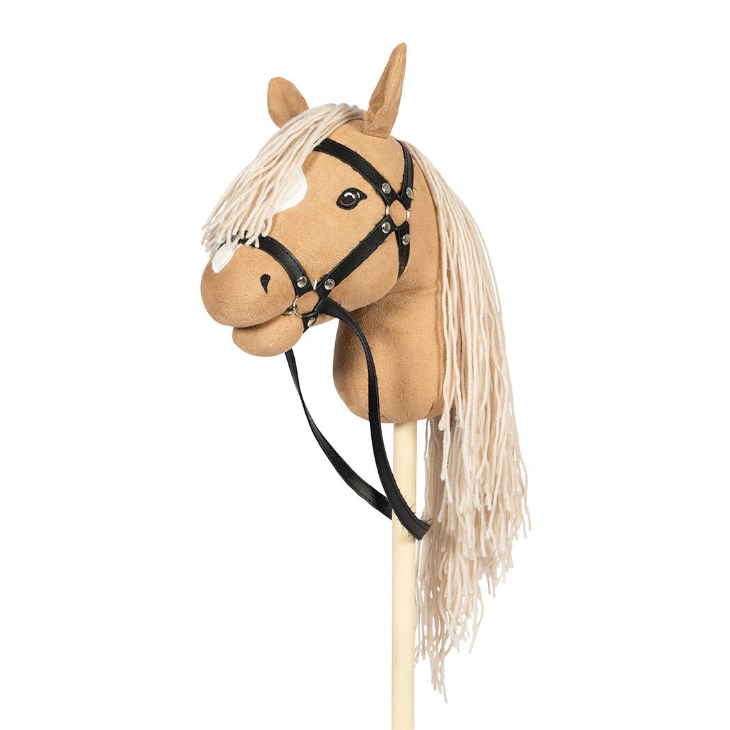 Steckenpferd – Beige mit weißer Blesse & offenem Maul