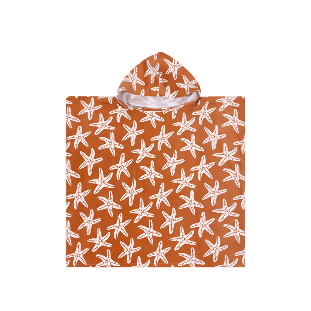 Strandponcho orange-gold-braun SEASTARS