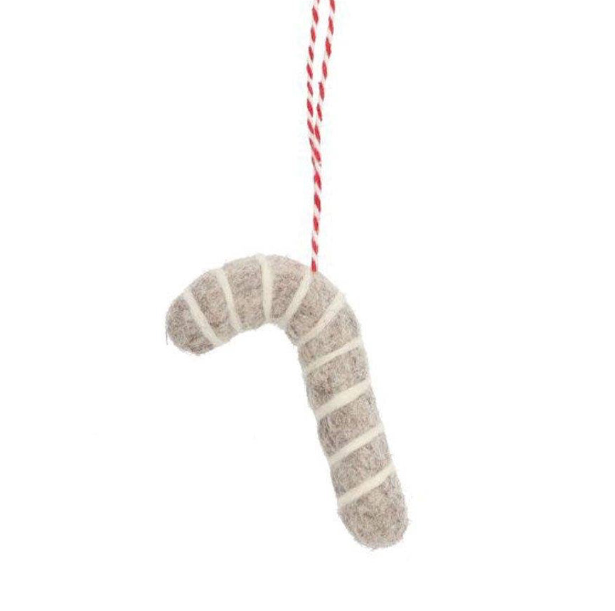 COMING SOON Weihnachtsschmuck Filzanhänger „Zuckerstange“ – handgefertigt & natürlich festlich