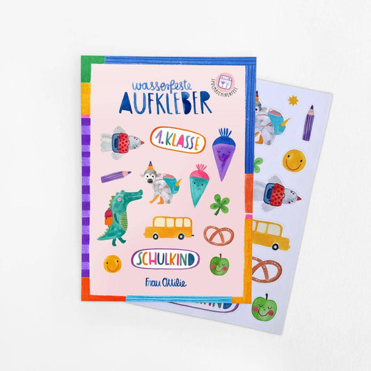 Spülmaschinenfeste Sticker Einschulung