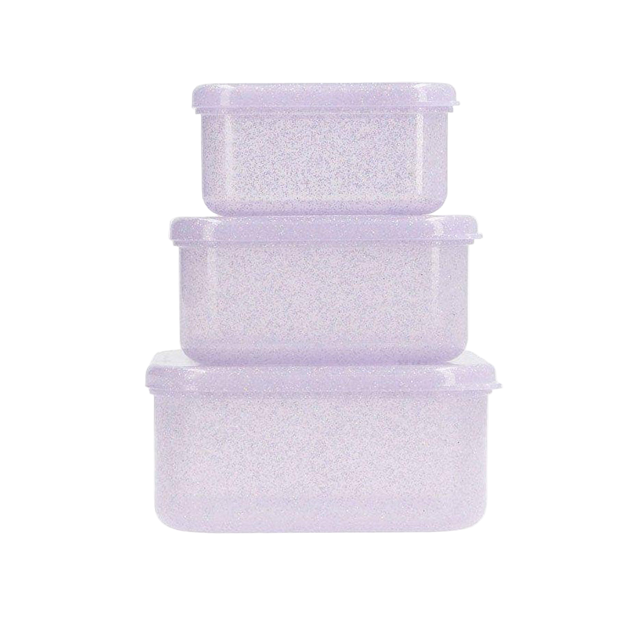 COMING SOON 3 Brotdosen / Lunchboxen Glitter Gloss Flieder