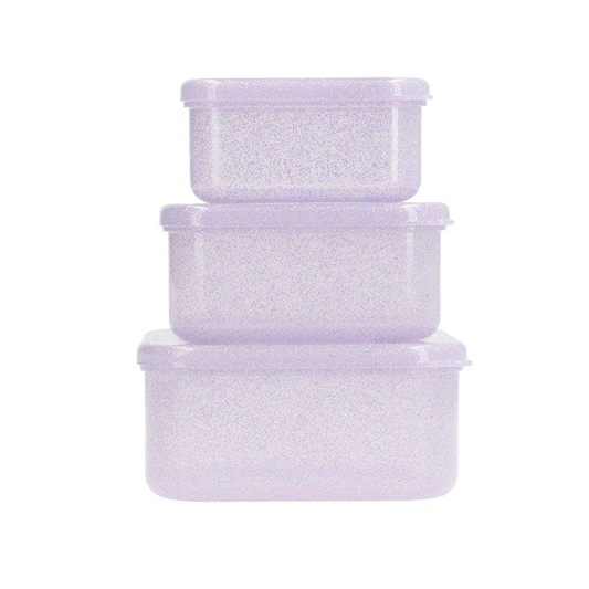 3 Brotdosen / Lunchboxen Glitter Gloss Flieder