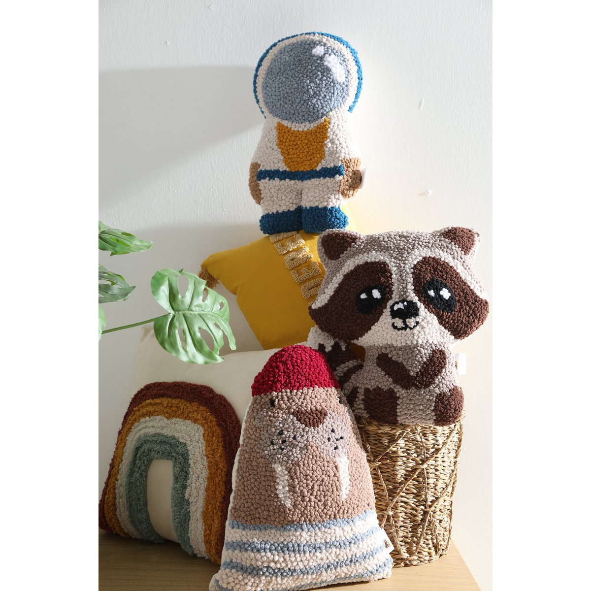 Walrus pillow VALLE – handmade with sailor cap