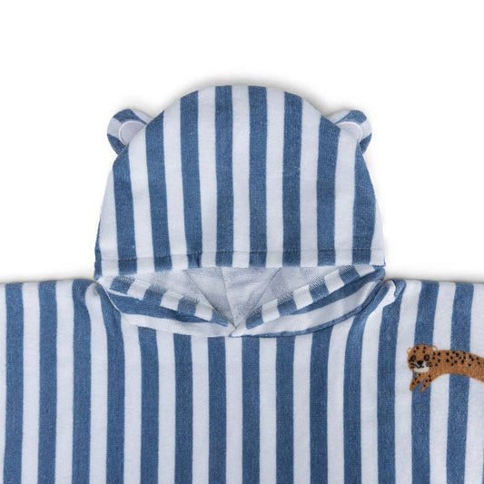 Strandponcho 65 x 65 cm blau weiß Roamer