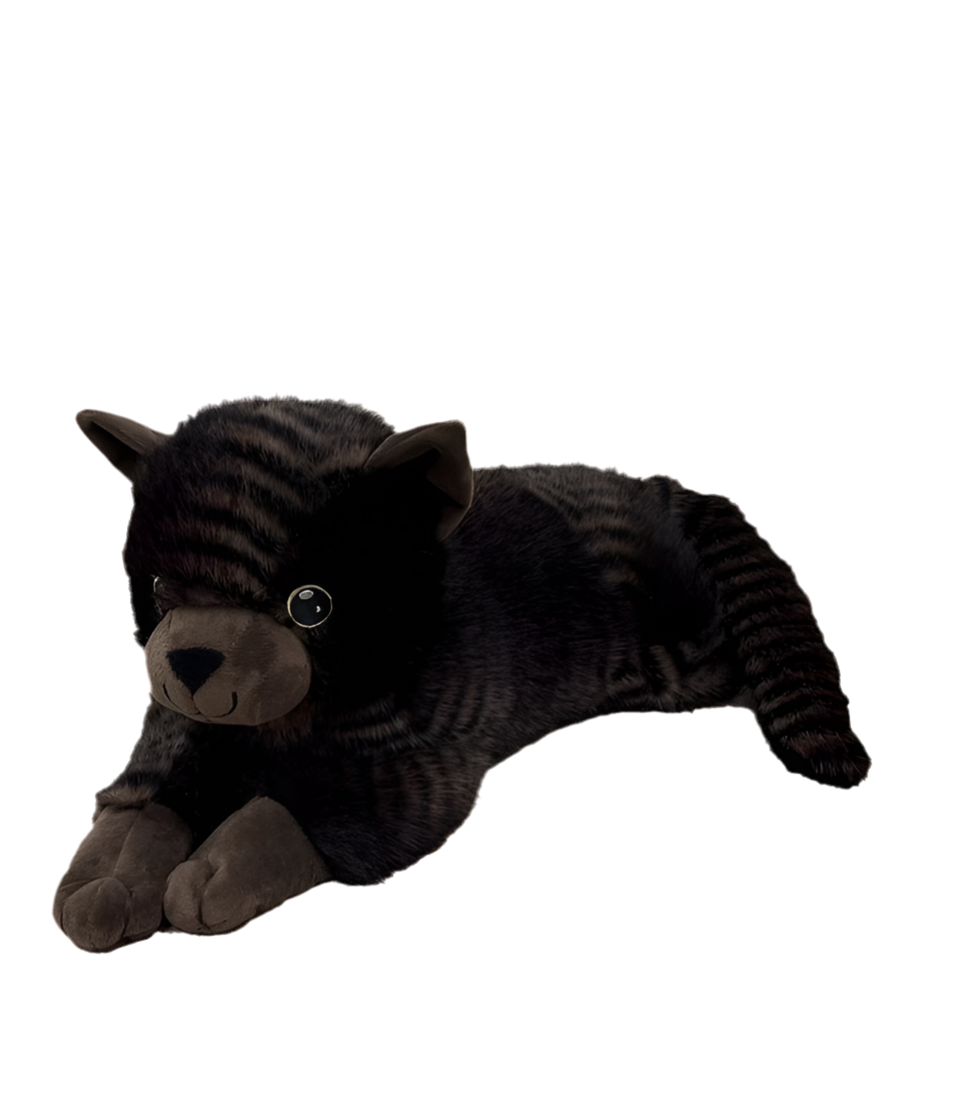 Weighted plush cat medium 1.2 kg - striped cuddly friend for security
