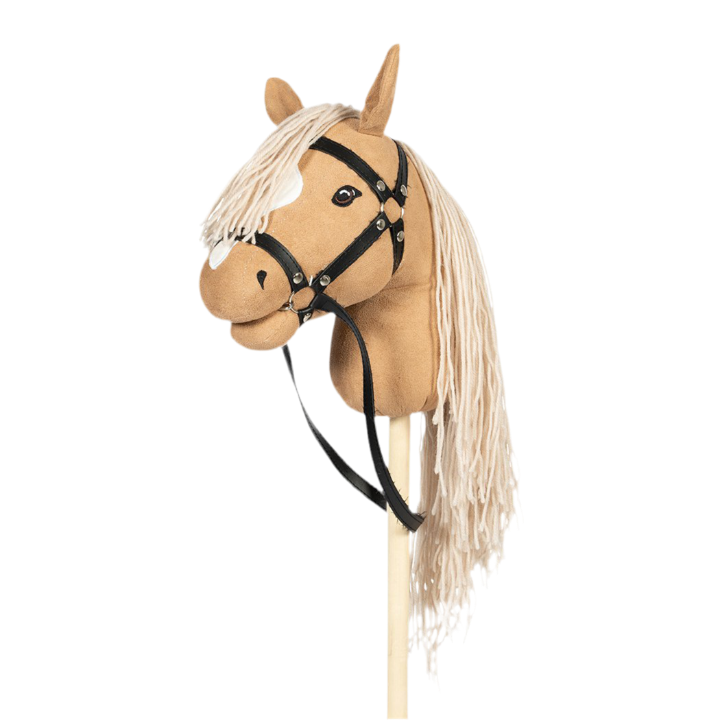 Steckenpferd – Beige mit weißer Blesse & offenem Maul