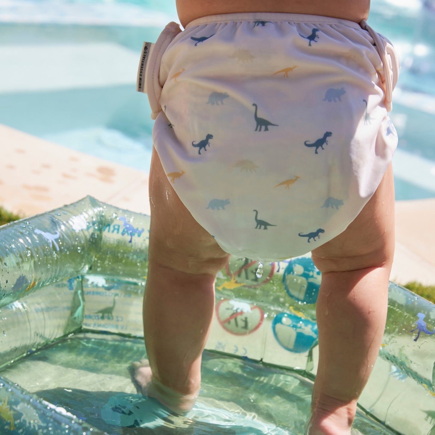 Couche de bain lavable multicolore DINO