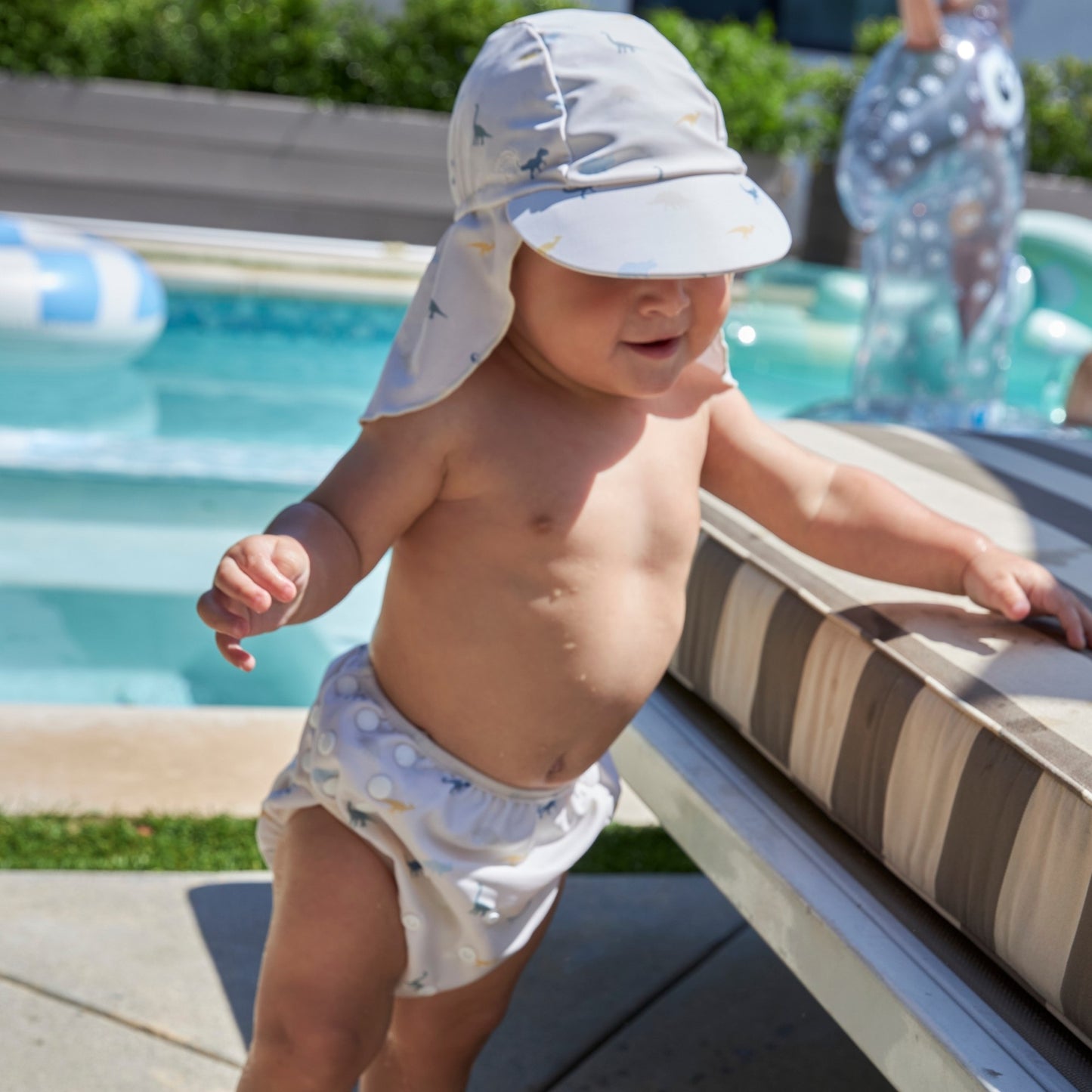 Couche de bain lavable multicolore DINO
