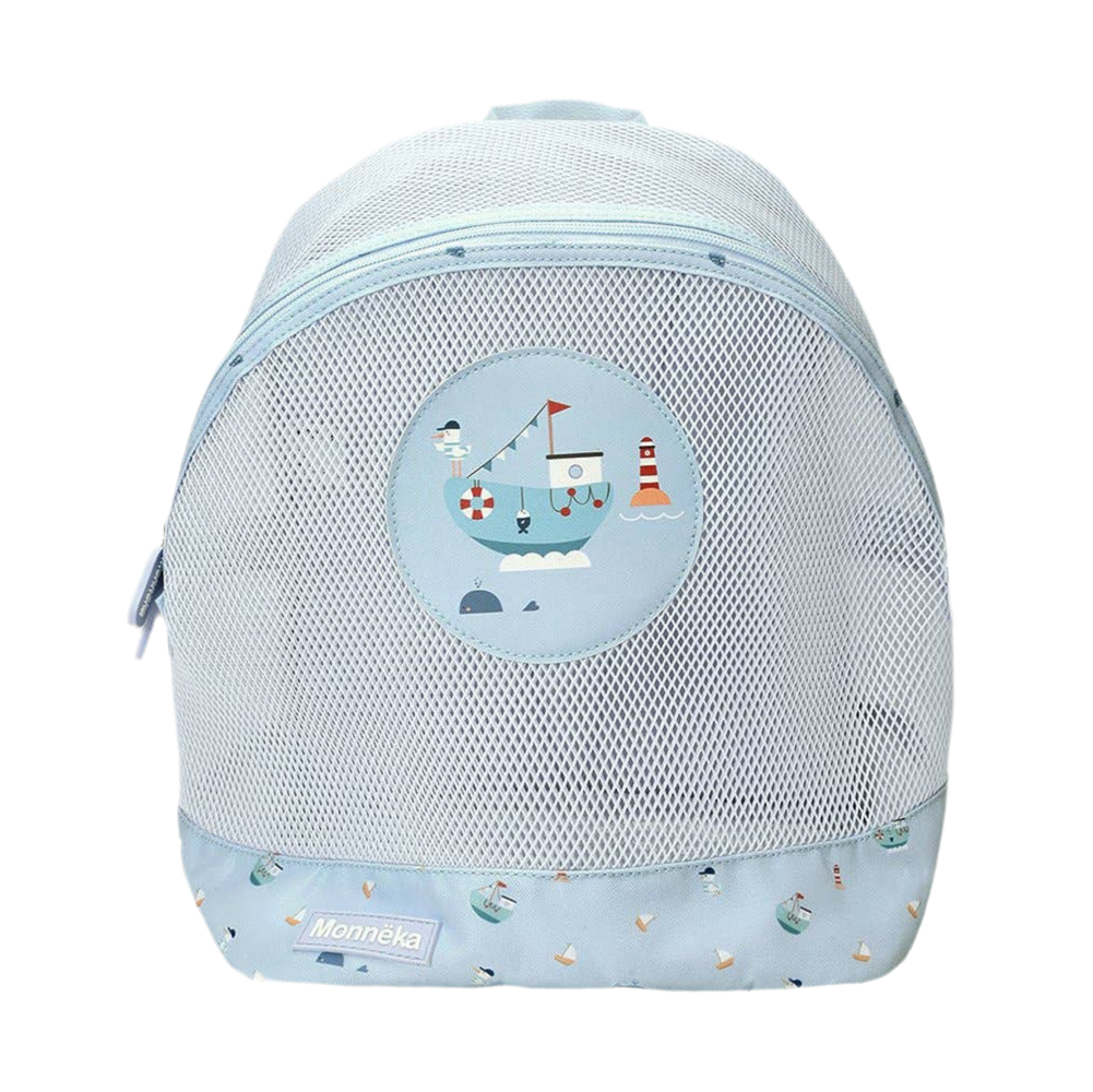 Kinder-Rucksack Antisand hellblau FISHING BOAT