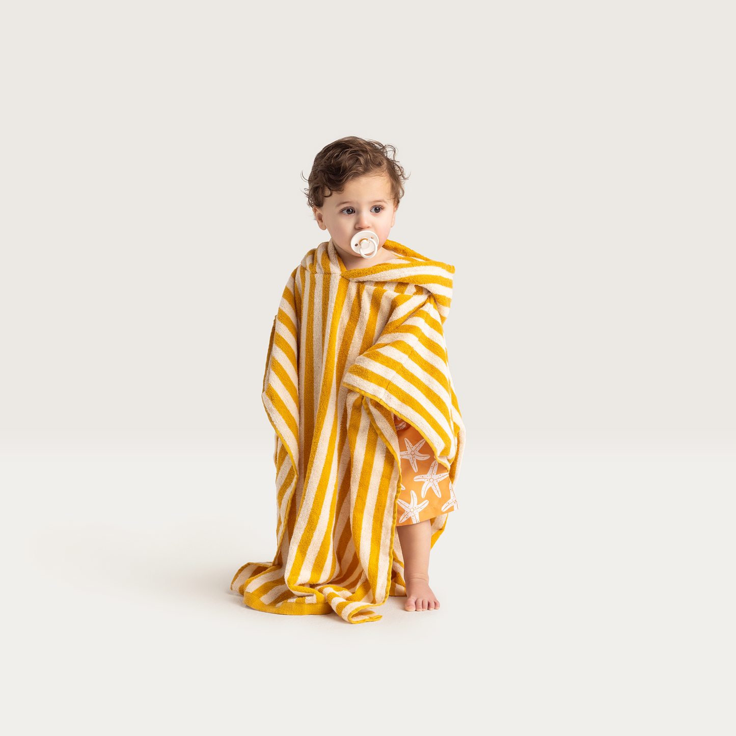 Poncho de plage jaune-blanc FLOW