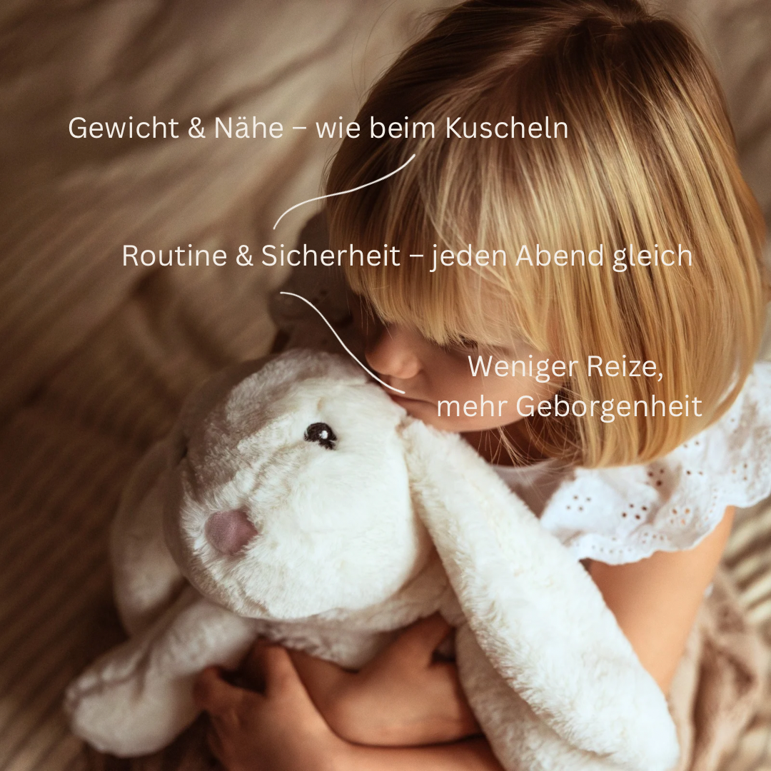 Gewichtetes Plüschkaninchen mittelgroß 1,2 kg - Zarter Seelentröster