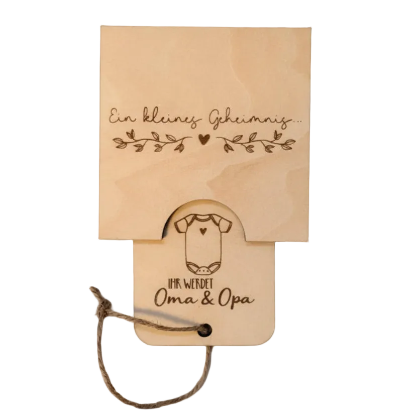 Schwangerschaftsverkündung *Ihr werdet Oma & Opa* Ziehkarte, handgefertigt