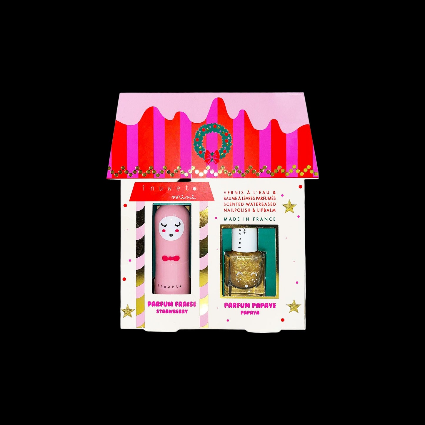 Weihnachtsset – Erdbeer-Lippenbalsam & Papaya-Kids-Nagellack