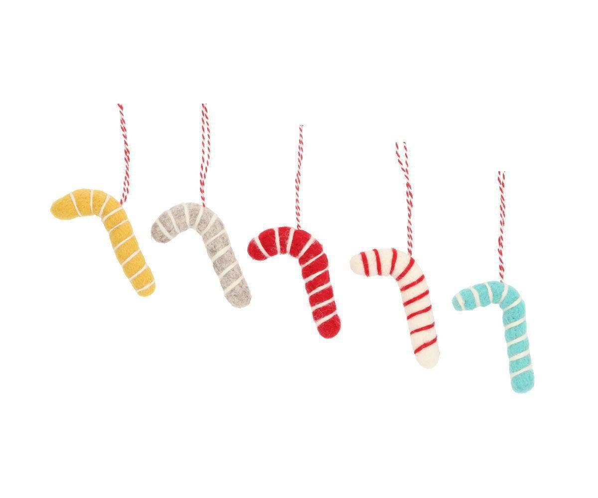 COMING SOON Weihnachtsschmuck Gelber Zuckerstangenornament