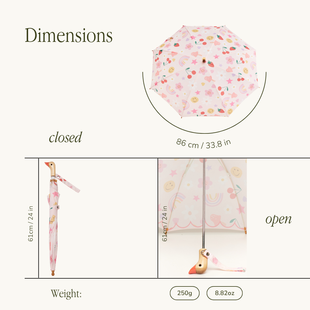 COMING SOON Limitierter Meri Meri Happy Icons Kinder-Regenschirm: Rosa
