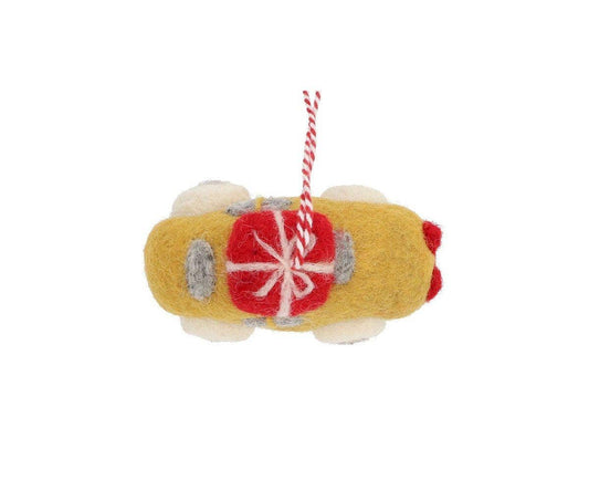 Christmas car ornament made of sheep's wool – handmade