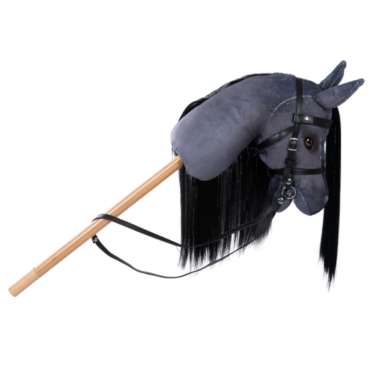 Hobbyhorse Blaze | Grey hobby horse with black mane