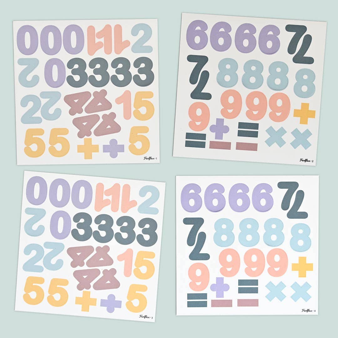 Magnetzahlen Set mit 100 Magneten PASTELL