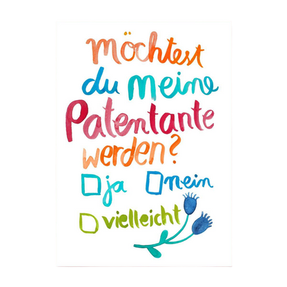 Postkarte *Möchtest du meine Patentante werden*
