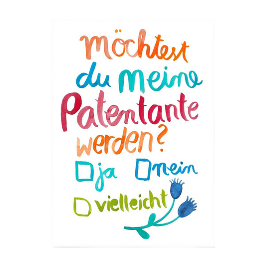 Postkarte *Möchtest du meine Patentante werden*