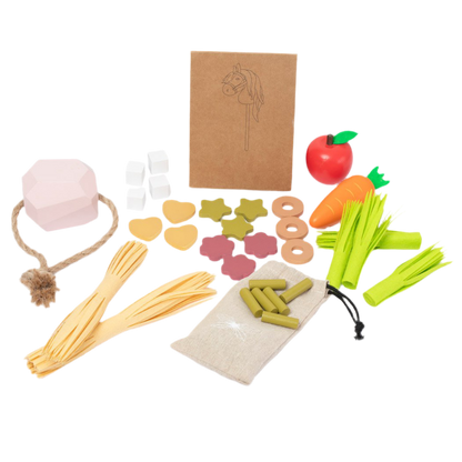 Deluxe feeding set for hobby horses