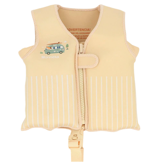 Schwimmweste beige-gelb-pastell 3-6 Jahre SURF VAN