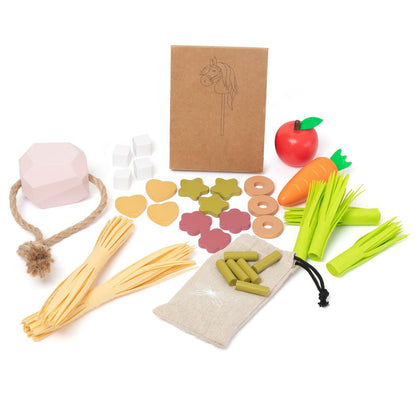 Deluxe feeding set for hobby horses