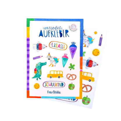 Spülmaschinenfeste Sticker Einschulung
