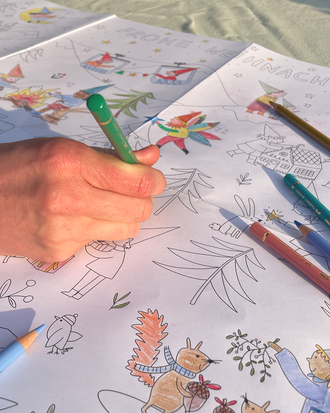 Ausmal-Adventskalender mit Wichtelmotiven – kreative Vorfreude für Groß & Klein