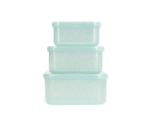 3 Aqua Glitter Türkis Brotdosen