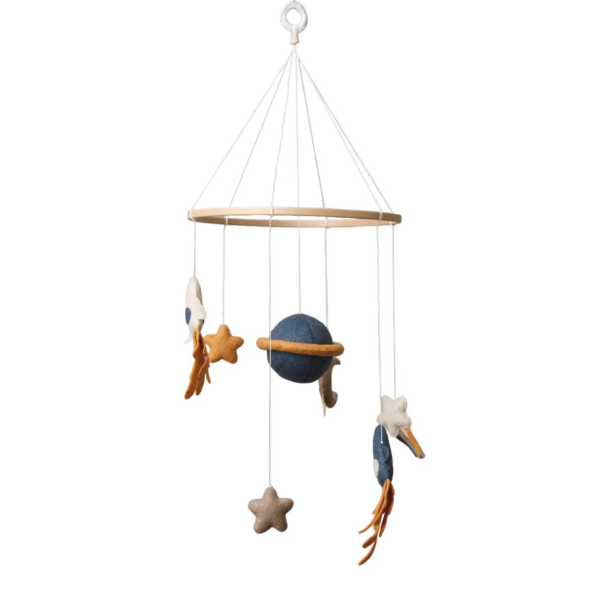 Handgemachtes Space-Mobile – Planeten, Raketen & Sterne
