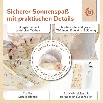 Pop-Up Strandmuschel VINTAGE FLOWERS